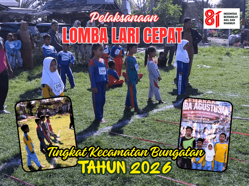 Semangat Siswa SDN 2 Selowogo di Lomba Lari Tingkat Kecamatan Bungatan